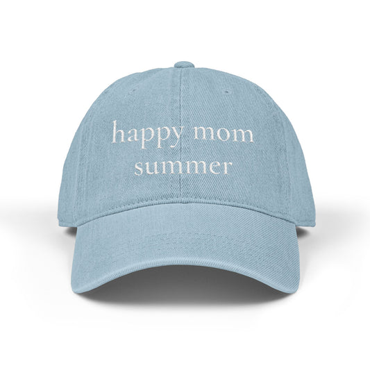 Happy Mom Summer Denim Hat